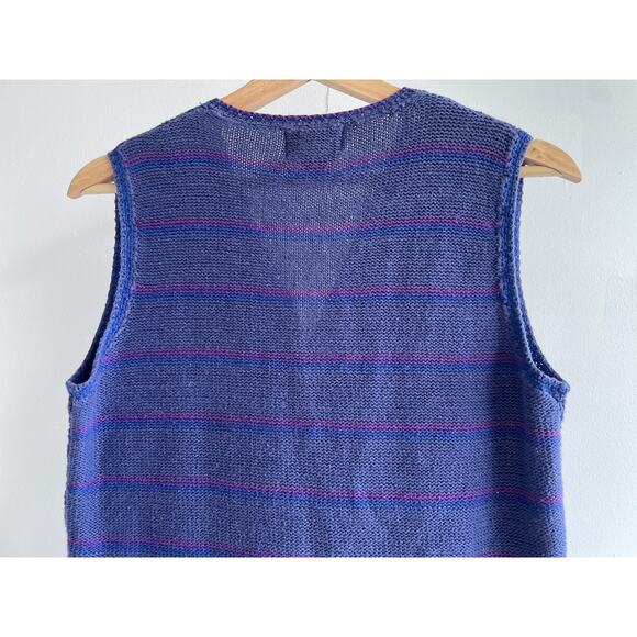 Vtg 90's Periwinkle Knit Floral Crochet Sz Petite Small Boho Fairy Grunge - Picture 7 of 10